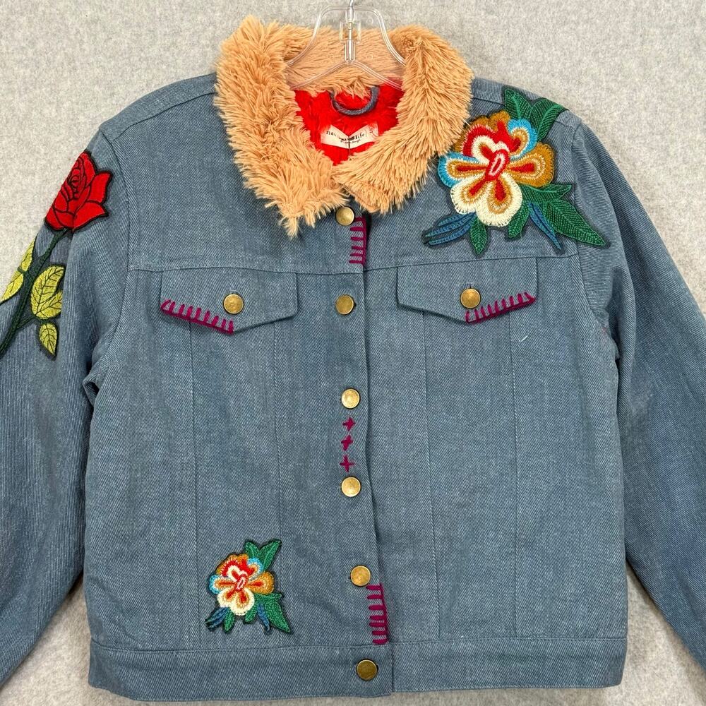 Natural Life Tara Embroidered Jacket Size S Floral Embellished Bohemian Dopamine - Picture 3 of 12